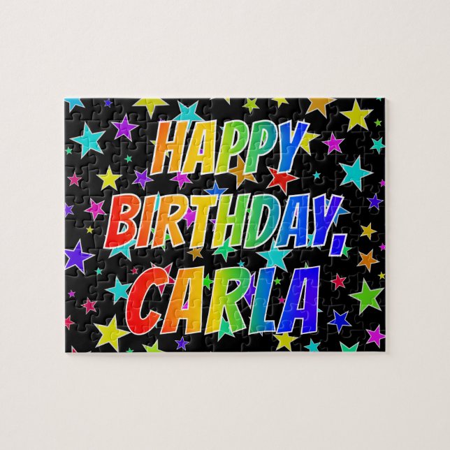 "CARLA" First Name, Fun "HAPPY BIRTHDAY" Jigsaw Puzzle (Horizontal)