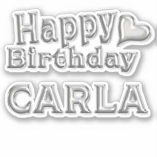 Carla Happy Birthday silver Sticker