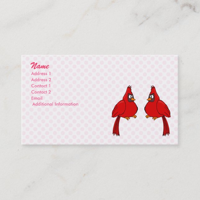 Carlee & Carlie Cardinal Business Card (Front)