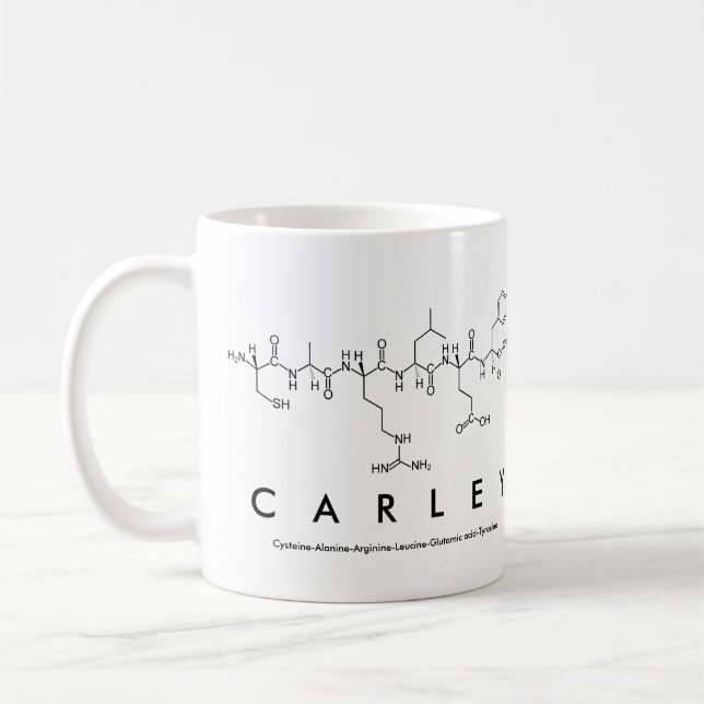 Carley peptide name mug (Left)