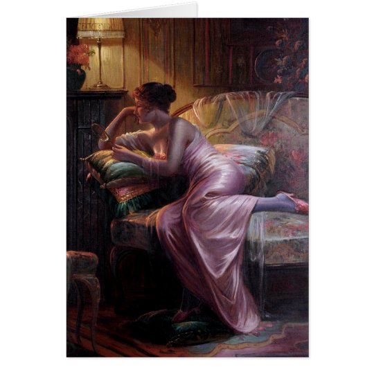 Carlier: Elegant Lady with Mirror Card