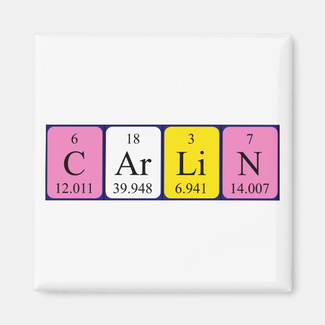 Carlin periodic table name magnet (Front)
