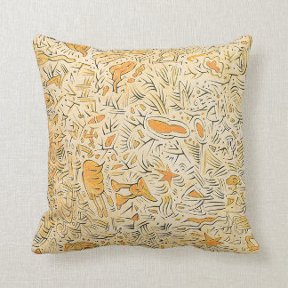 Carlos Abstract Gold Black and Yellow Dee  Flouton Cushion