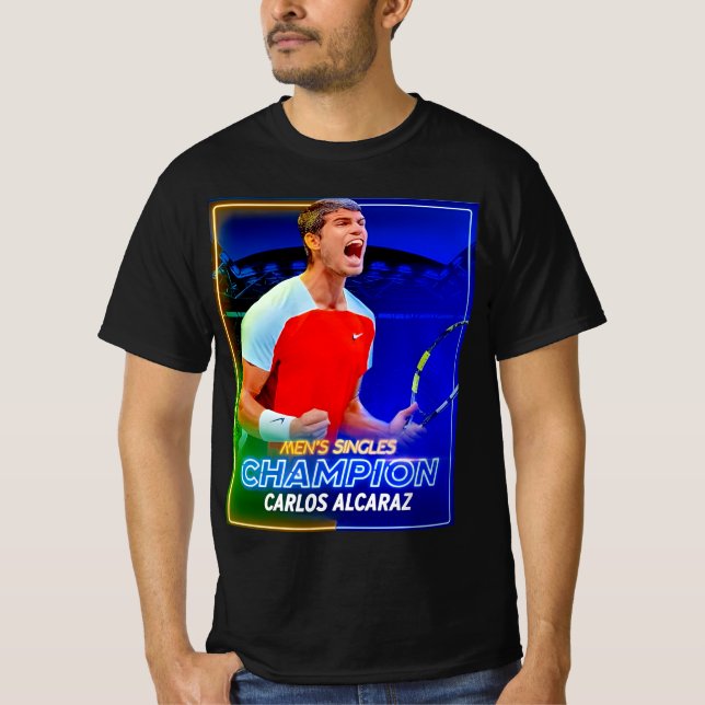 " Carlos Alcaraz Winner 2022 US Open Tennis Champi T-Shirt (Front)