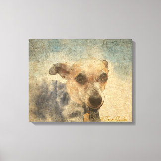 Carlos B. Dog Chihuahua Watercolor Canvas Print