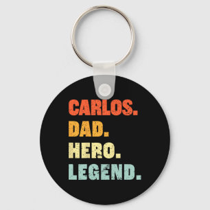 Carlos Dad Hero Legend Personalised Custom Name Fa Key Ring