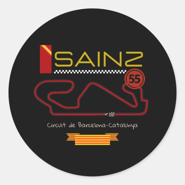 CARLOS SAINZ, formula 1, ferrari Classic Round Sticker (Front)