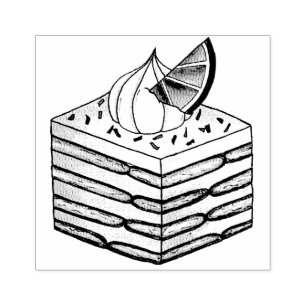 Carlota de Limón Mexican Icebox Cake Bake Sale Rubber Stamp