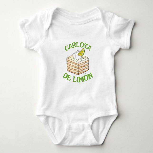 Carlota de Limón Mexican Lime Icebox Cake Slice Baby Bodysuit (Front)