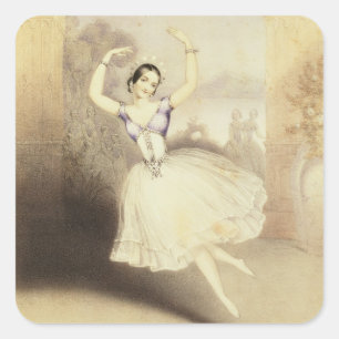 Carlotta Grisi (1819-99) in the Ballet of the Peri Square Sticker