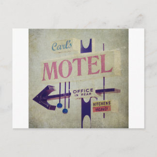 Carl's Retro Motel Sign Postcard