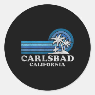 Carlsbad Beach California Family Summer Vacation Classic Round Sticker