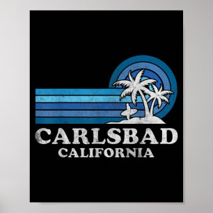Carlsbad Beach California Family Summer Vacation Poster
