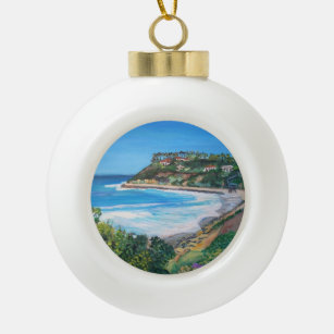 Carlsbad Beach, Ceramic Ball Ornament