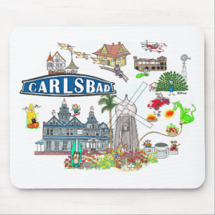Carlsbad Beach City Fun Mouse Pad