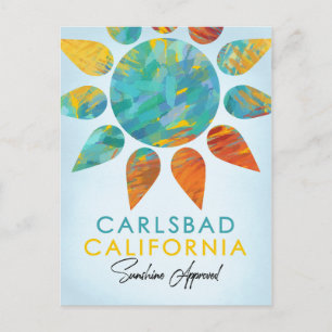 Carlsbad California Sunshine Travel Postcard