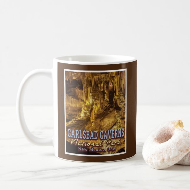 CARLSBAD CAVERNS NATIONAL PARK - NEW MEXICO COFFEE MUG (With Donut)