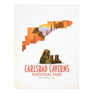Carlsbad caverns national park new mexico map photo print
