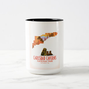 Carlsbad caverns national park new mexico map Two-Tone coffee mug