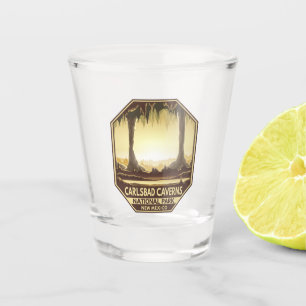 Carlsbad Caverns National Park Retro Emblem Shot Glass