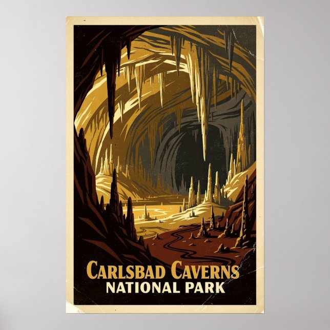 Carlsbad Caverns National Park Retro Poster (Front)