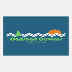 Carlsbad Caverns National Park Retro Rectangular Sticker