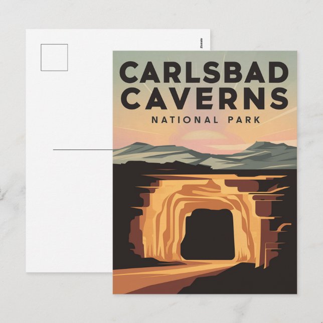 Carlsbad Caverns National Park Travel Poster Holiday Postcard (Front/Back)