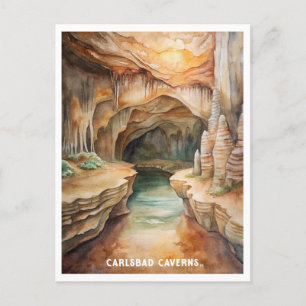Carlsbad Caverns National Park Watercolor Painting Postcard