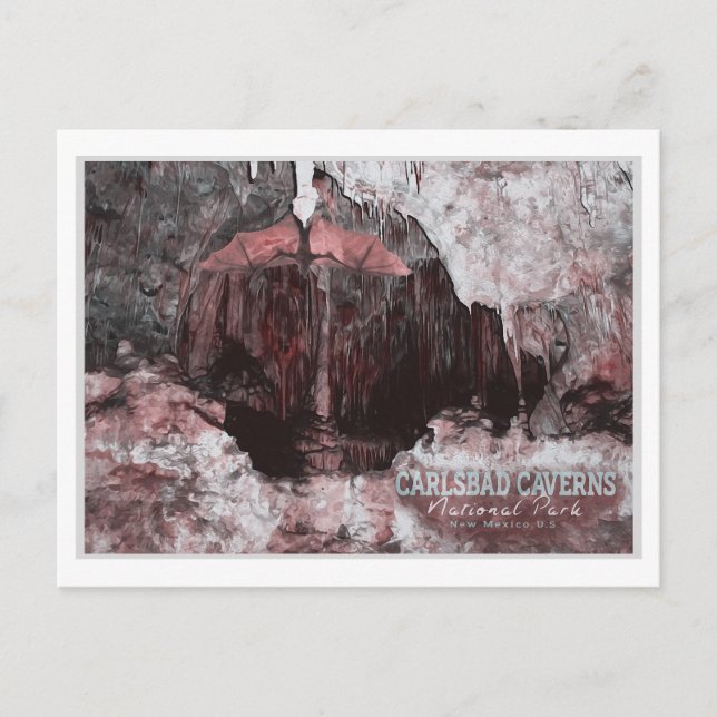 CARLSBAD CAVERNS - NEW MEXICO WATERCOLOR POSTCARD (Front)