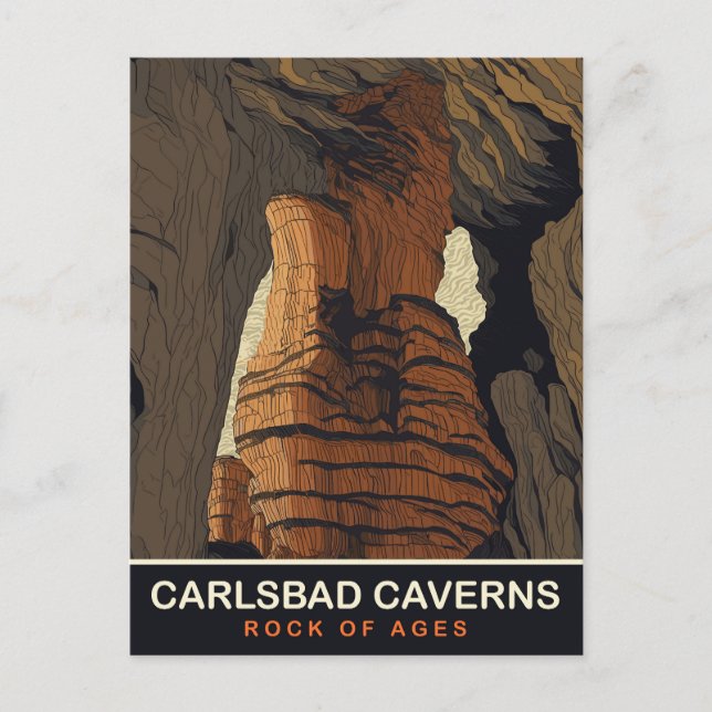 Carlsbad Caverns, Rock of Ages, Travel Postcard (Front)