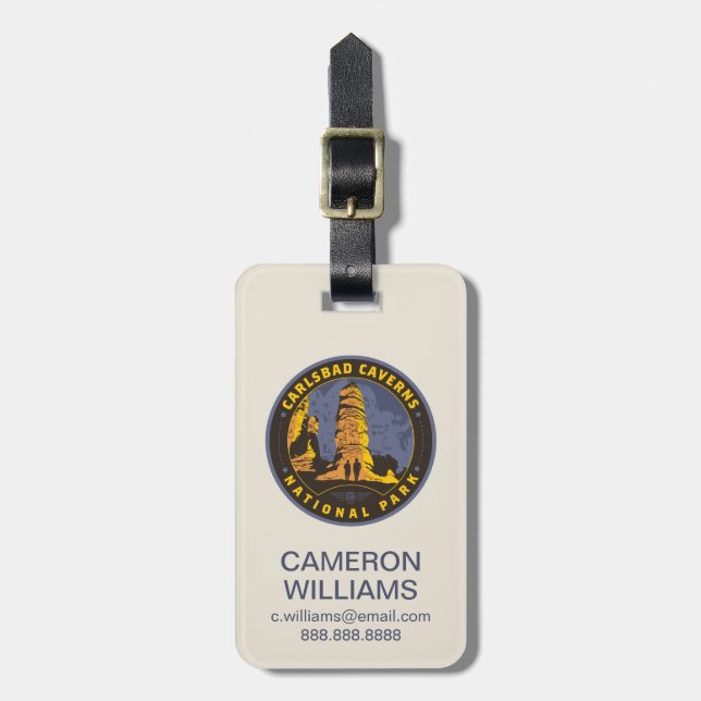 Carlsbad National Park Luggage Tag (Front Vertical)