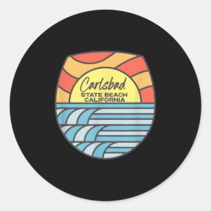 Carlsbad State Beach California Ca Beach Lover Sun Classic Round Sticker