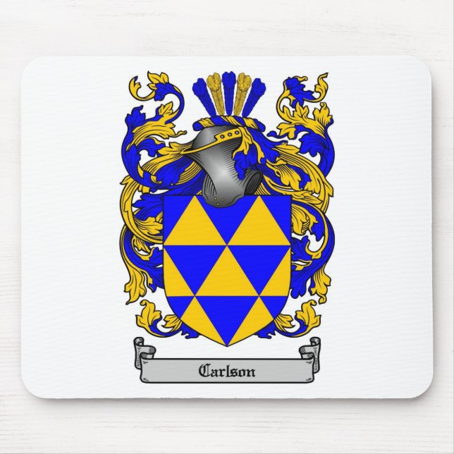 CARLSON FAMILY CREST -  CARLSON COAT OF ARMS MOUSE PAD (Front)