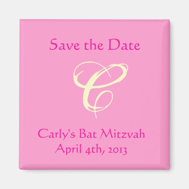Carly Rebecca Bat Mitzvah Save the Date Magnet (Front)