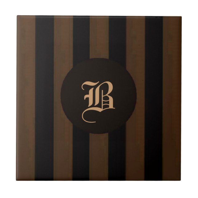 Carmal & Black Strip Tile-Monogram B Tile (Front)