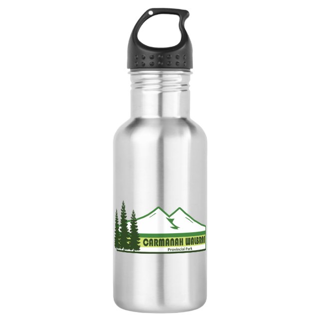 Carmanah Walbran Provincial Park Green Stripes 532 Ml Water Bottle (Front)