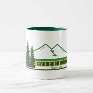 Carmanah Walbran Provincial Park Green Stripes Two-Tone Coffee Mug