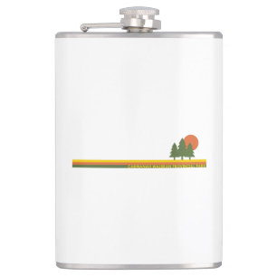 Carmanah Walbran Provincial Park Pine Trees Sun Hip Flask