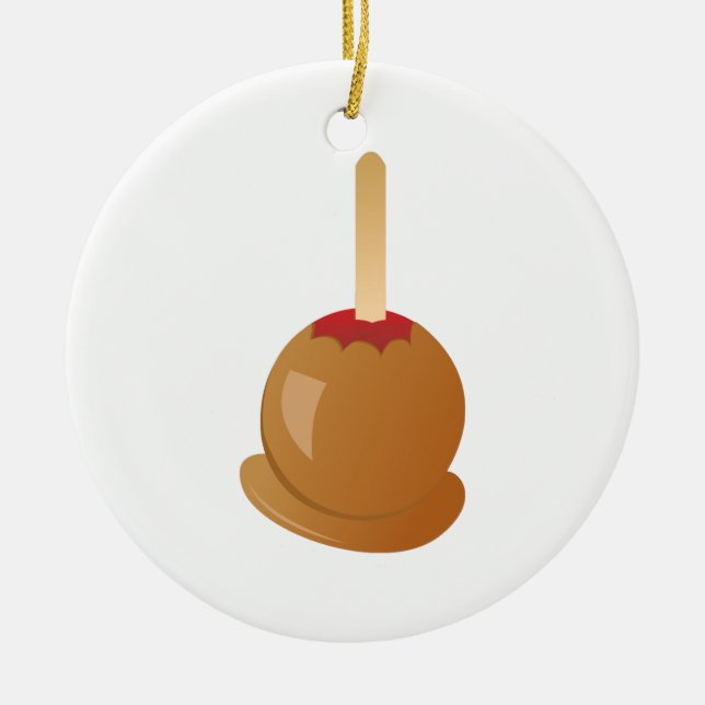 Carmel Apple Ceramic Ornament (Front)