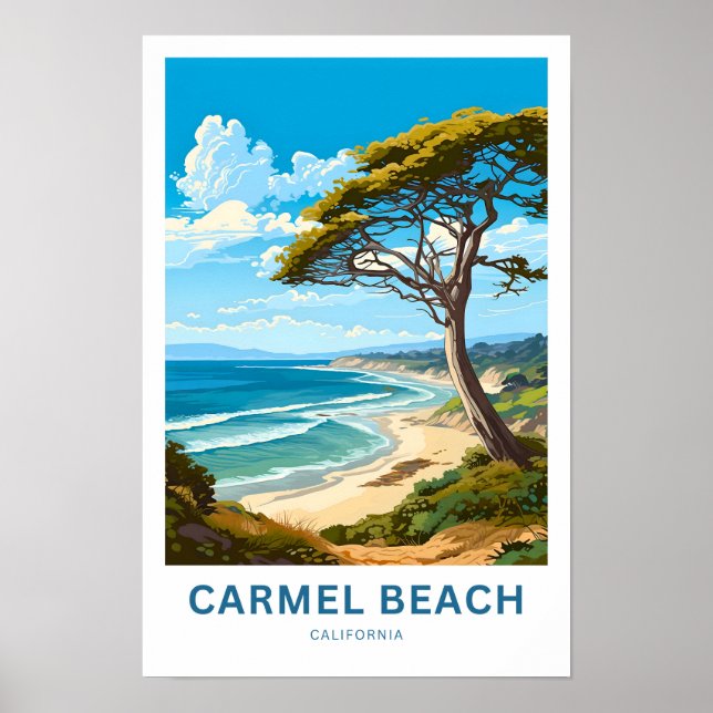 Carmel Beach California Travel Print (Front)