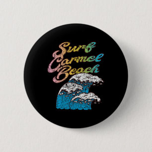 Carmel Beach, Surf Retro Vintage 60s 70s Style  6 Cm Round Badge