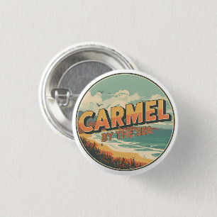 Carmel by the sea beach california pacific coast 3 cm round badge