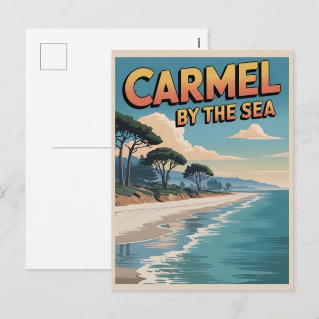 Carmel by the sea beach california pacific coast holiday postcard (Front/Back)