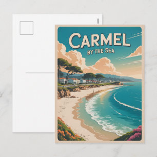 Carmel by the sea beach california pacific coast holiday postcard