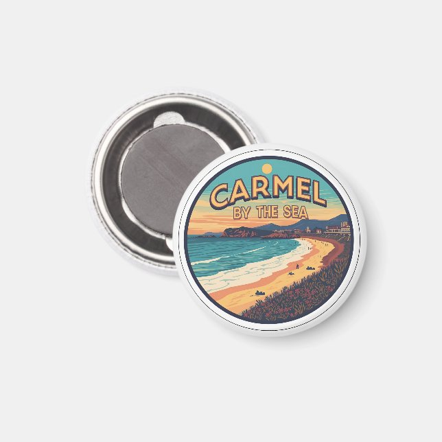 Carmel by the sea beach california pacific coast magnet (Front/Back)