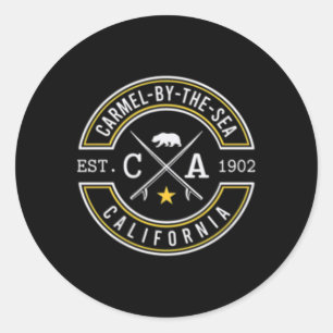 Carmel-by-the-sea California Beach Ca Retro Front  Classic Round Sticker