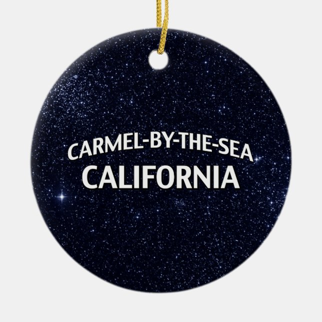 Carmel-by-the-Sea California Ceramic Tree Decoration (Front)