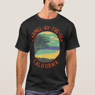 Carmel-By-The-Sea California Retro Distressed Circ T-Shirt