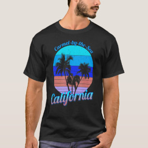 Carmel By The Sea California Retro Palm Trees Beac T-Shirt