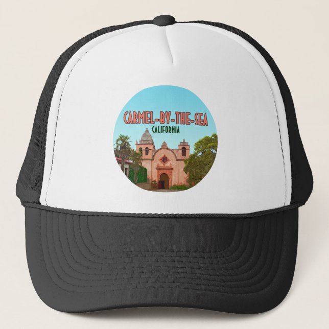 Carmel-By-The-Sea Mission Basilica California Trucker Hat (Front)